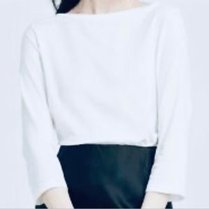 Women’s 3/4 Sleeve Boat Neck Top / Colors- White ( No Longer Available )